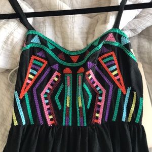 Embroidered little black dress